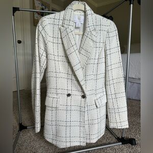 House of Harlow 1960 White Checkered Blazer